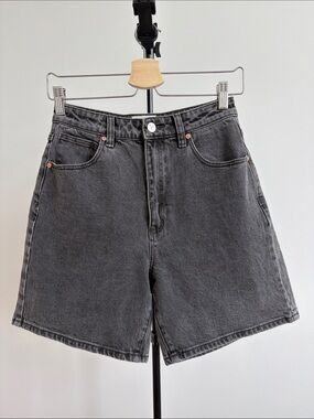 Abrand Jeans A Carrie Short High-Rise Washed Washed Black Denim AU 8 / 26